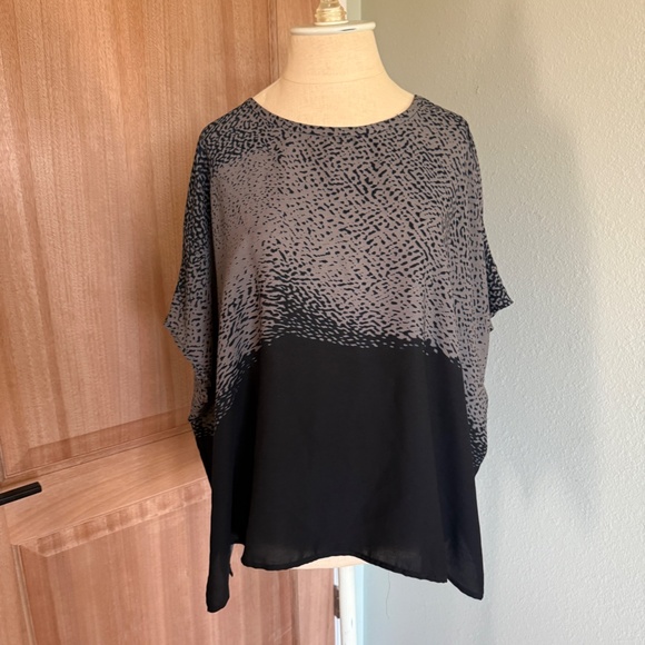 Joan Vass Black Gray Tunic Top Small - Picture 8 of 10